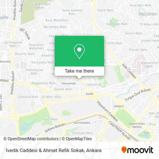İvedik Caddesi & Ahmet Refik Sokak map