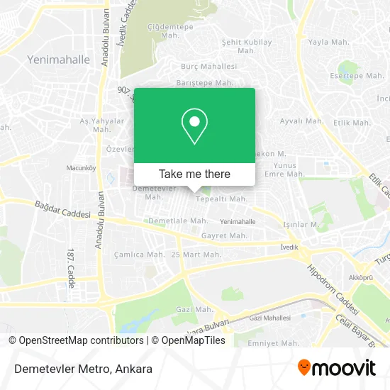 Demetevler Metro map