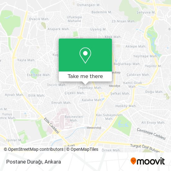 Postane Durağı map