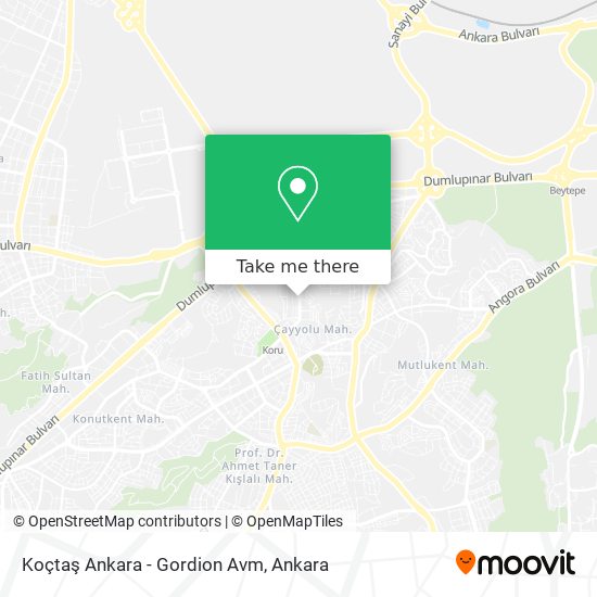 Koçtaş Ankara - Gordion Avm map