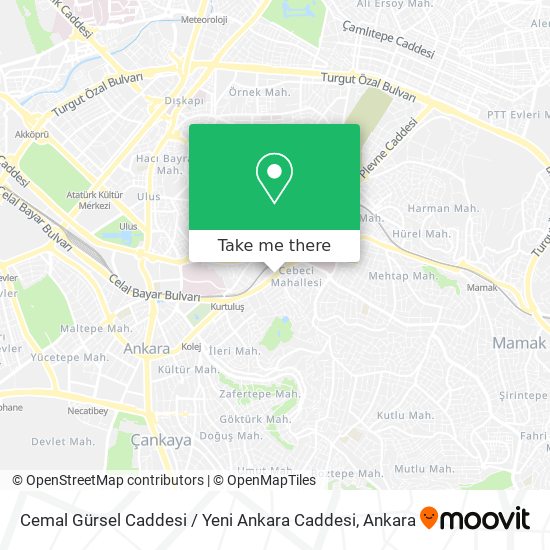 Cemal Gürsel Caddesi / Yeni Ankara Caddesi map