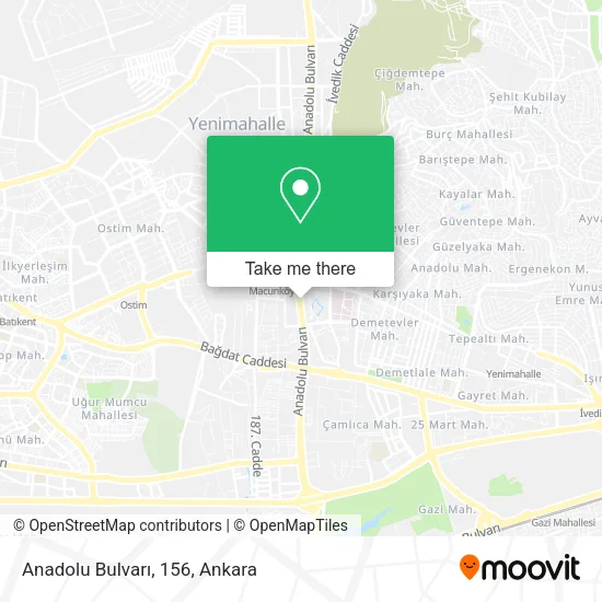 Anadolu Bulvarı, 156 map