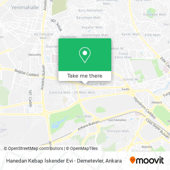 Hanedan Kebap İskender Evi - Demetevler map