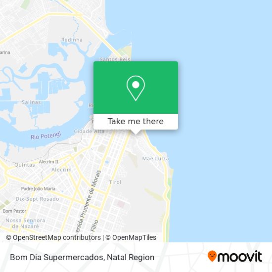 How to get to Bom Dia Supermercados in Mãe Luiza by Bus or Train?