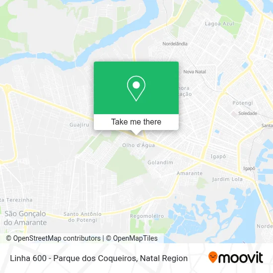 Linha 600 - Parque dos Coqueiros map