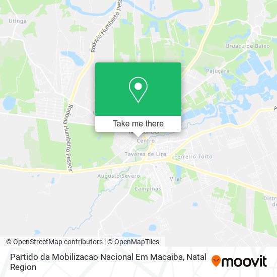 Mapa Partido da Mobilizacao Nacional Em Macaiba