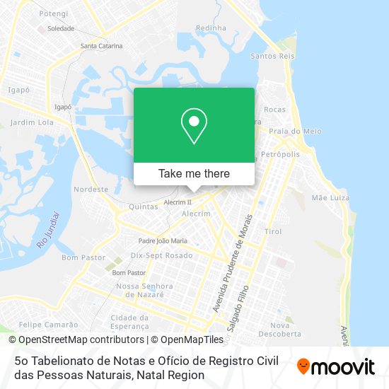 5o Tabelionato de Notas e Ofício de Registro Civil das Pessoas Naturais map