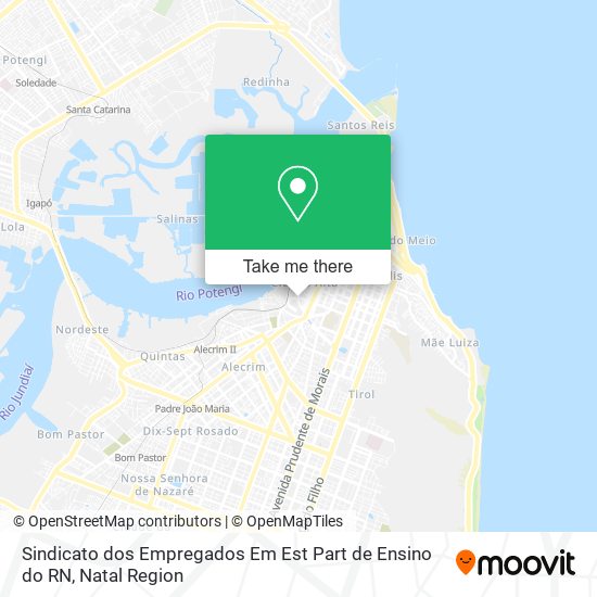 Sindicato dos Empregados Em Est Part de Ensino do RN map