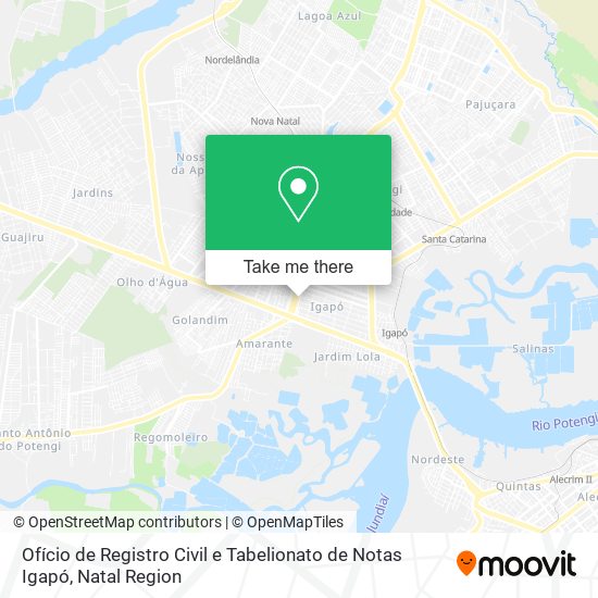 Ofício de Registro Civil e Tabelionato de Notas Igapó map