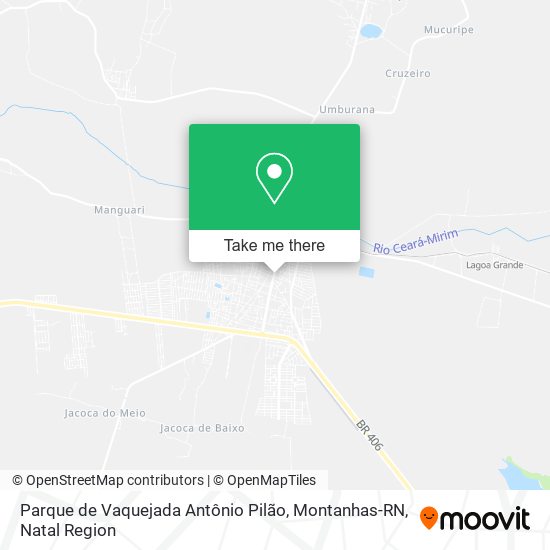 Parque de Vaquejada Antônio Pilão, Montanhas-RN map