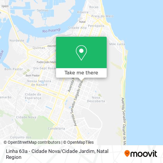 Linha 63a - Cidade Nova / Cidade Jardim map