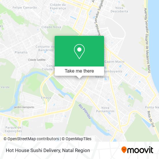 Hot House Sushi Delivery map