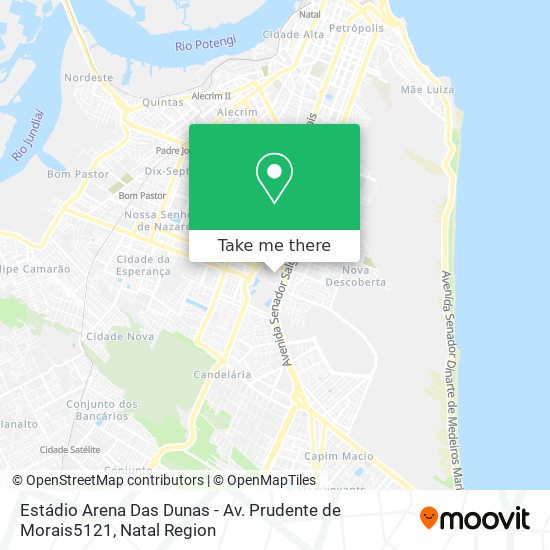 Mapa Estádio Arena Das Dunas - Av. Prudente de Morais5121