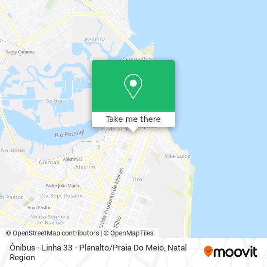 Mapa Ônibus - Linha 33 - Planalto / Praia Do Meio