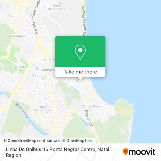 Linha De Ônibus 46 Ponta Negra/ Centro map