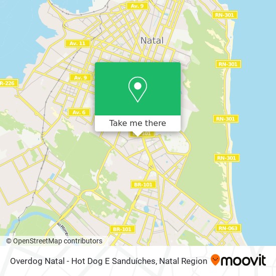 Mapa Overdog Natal - Hot Dog E Sanduíches
