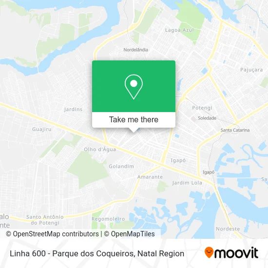 Linha 600 - Parque dos Coqueiros map
