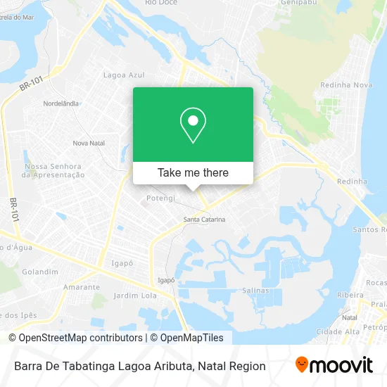 Barra De Tabatinga Lagoa Aributa map