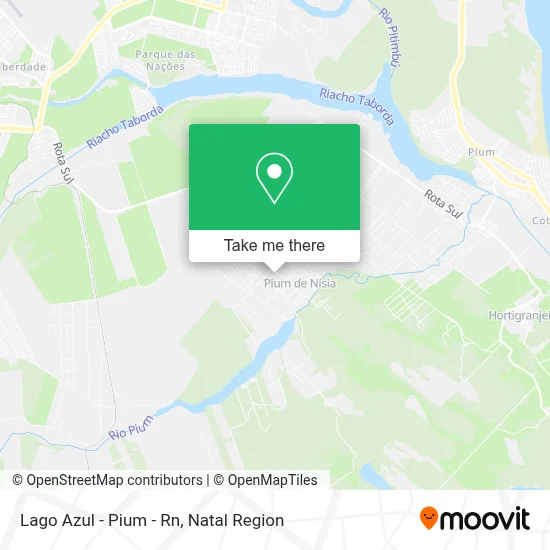 Lago Azul - Pium - Rn map