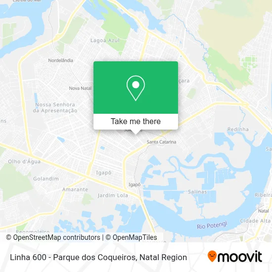 Linha 600 - Parque dos Coqueiros map