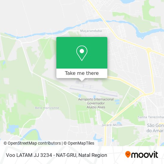 Voo LATAM JJ 3234 - NAT-GRU map