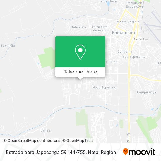 Mapa Estrada para Japecanga 59144-755