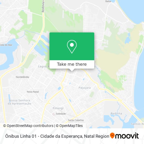 Ônibus Linha 01 - Cidade da Esperança map