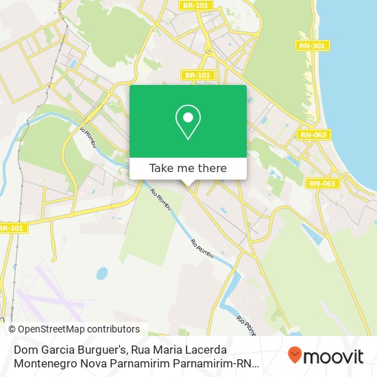 Mapa Dom Garcia Burguer's, Rua Maria Lacerda Montenegro Nova Parnamirim Parnamirim-RN 59152-600