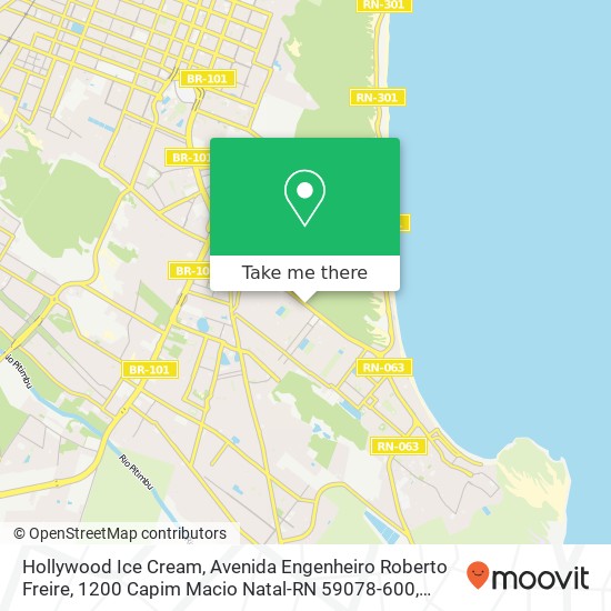 Mapa Hollywood Ice Cream, Avenida Engenheiro Roberto Freire, 1200 Capim Macio Natal-RN 59078-600