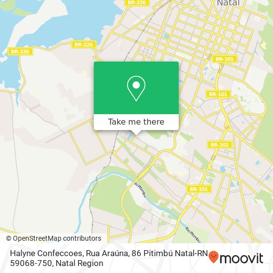 Mapa Halyne Confeccoes, Rua Araúna, 86 Pitimbú Natal-RN 59068-750