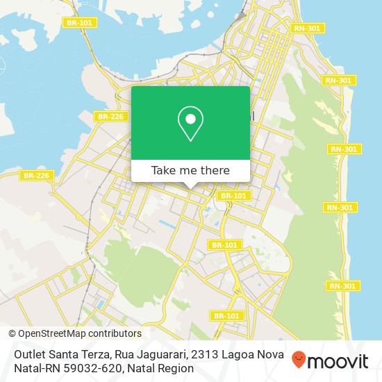 Mapa Outlet Santa Terza, Rua Jaguarari, 2313 Lagoa Nova Natal-RN 59032-620