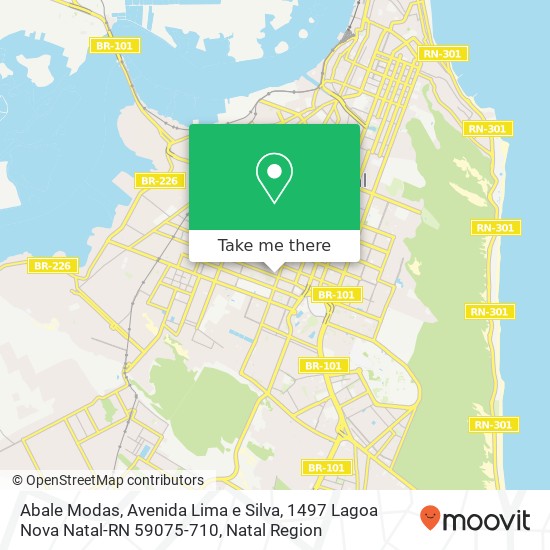 Mapa Abale Modas, Avenida Lima e Silva, 1497 Lagoa Nova Natal-RN 59075-710