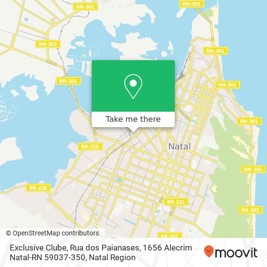 Mapa Exclusive Clube, Rua dos Paianases, 1656 Alecrim Natal-RN 59037-350