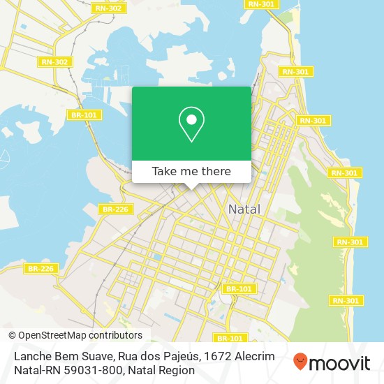Mapa Lanche Bem Suave, Rua dos Pajeús, 1672 Alecrim Natal-RN 59031-800