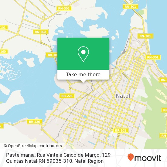 Mapa Pastelmania, Rua Vinte e Cinco de Março, 129 Quintas Natal-RN 59035-310