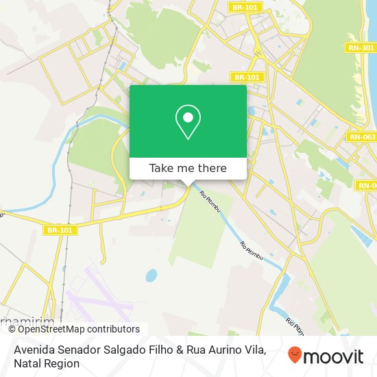 Mapa Avenida Senador Salgado Filho & Rua Aurino Vila