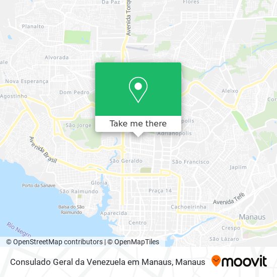 Mapa Consulado Geral da Venezuela em Manaus