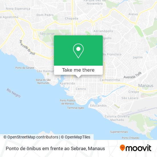 Ponto de ônibus em frente ao Sebrae map