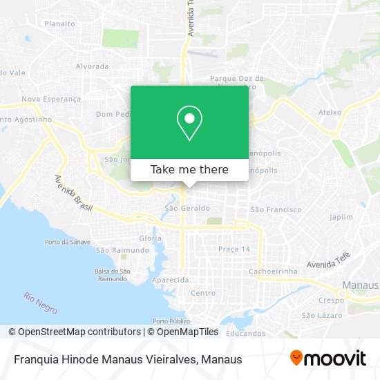 Franquia Hinode Manaus Vieiralves map