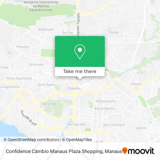 Mapa Confidence Câmbio Manaus Plaza Shopping