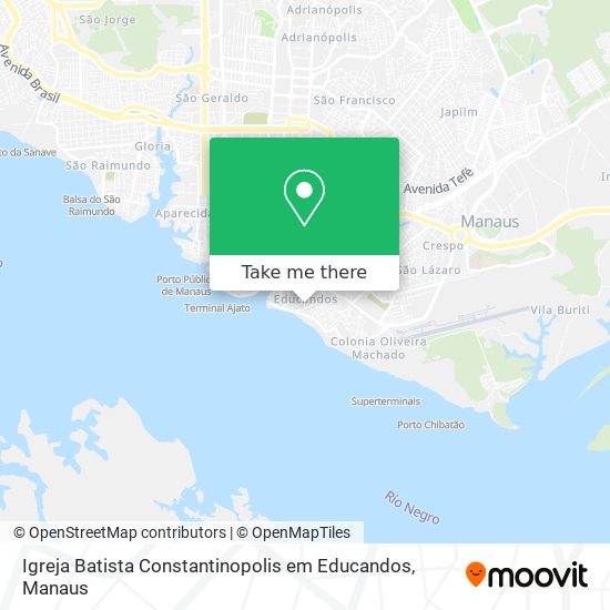 Mapa Igreja Batista Constantinopolis em Educandos