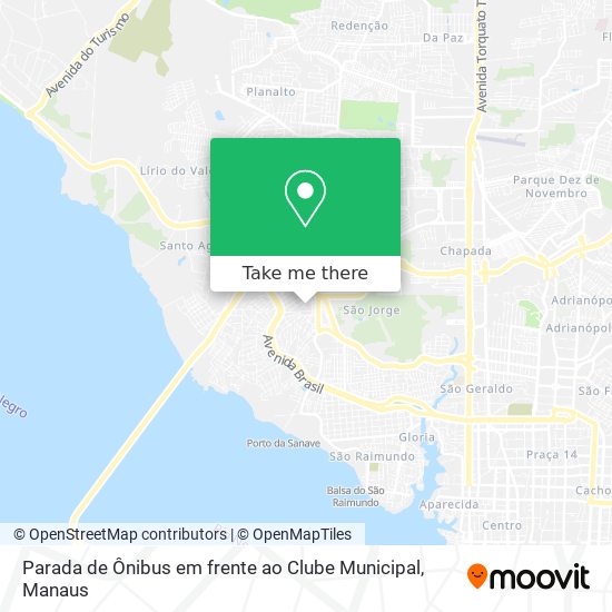 Mapa Parada de Ônibus em frente ao Clube Municipal