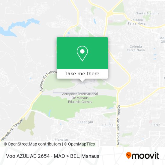 Voo AZUL AD 2654 - MAO > BEL map