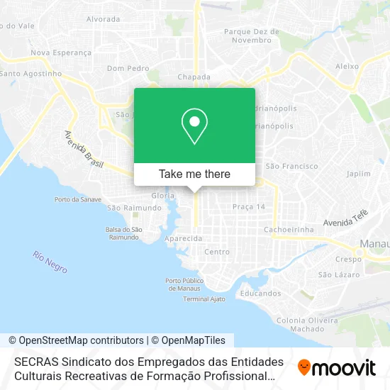 SECRAS Sindicato dos Empregados das Entidades Culturais Recreativas de Formação Profissional Assist map