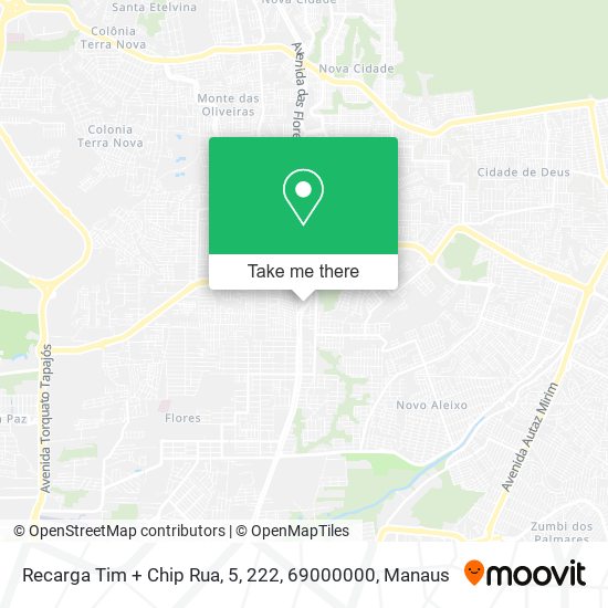 Recarga Tim + Chip Rua, 5, 222, 69000000 map