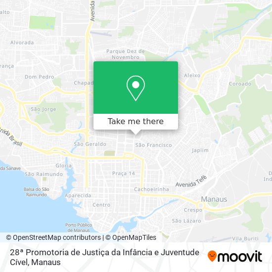 28ª Promotoria de Justiça da Infância e Juventude Cível map