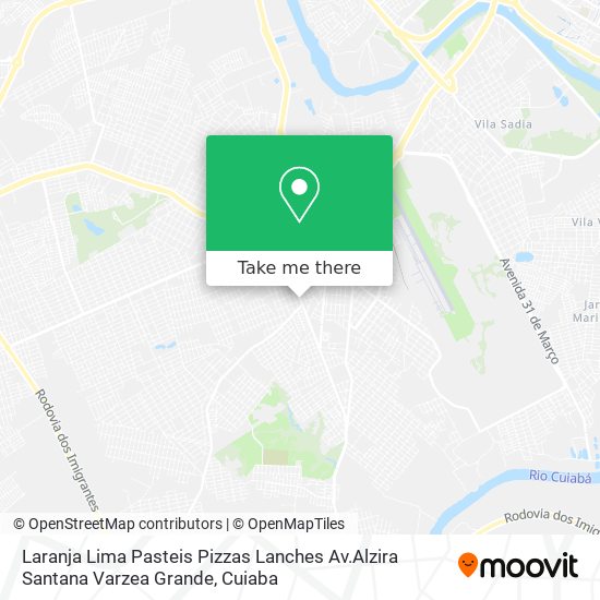 Laranja Lima Pasteis Pizzas Lanches Av.Alzira Santana Varzea Grande map