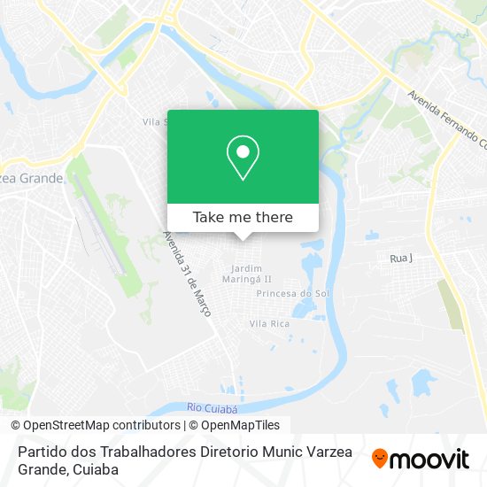 Partido dos Trabalhadores Diretorio Munic Varzea Grande map