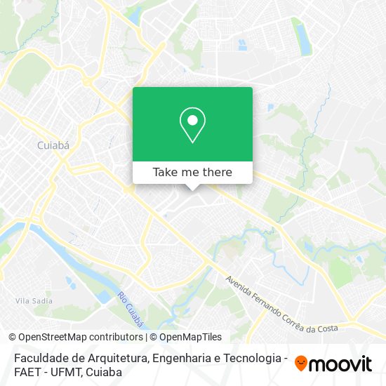 Mapa Faculdade de Arquitetura, Engenharia e Tecnologia - FAET - UFMT