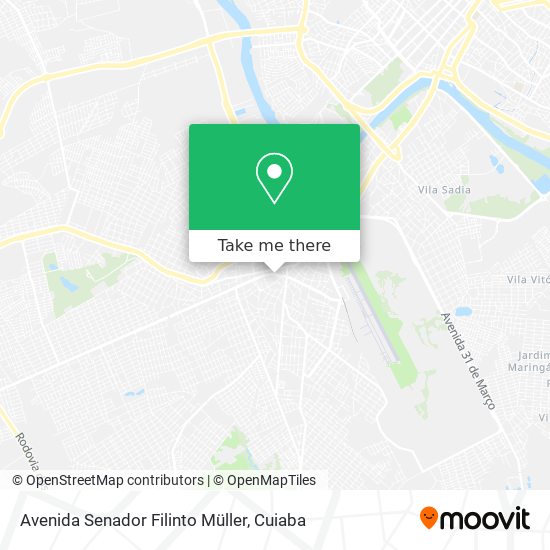 Mapa Avenida Senador Filinto Müller